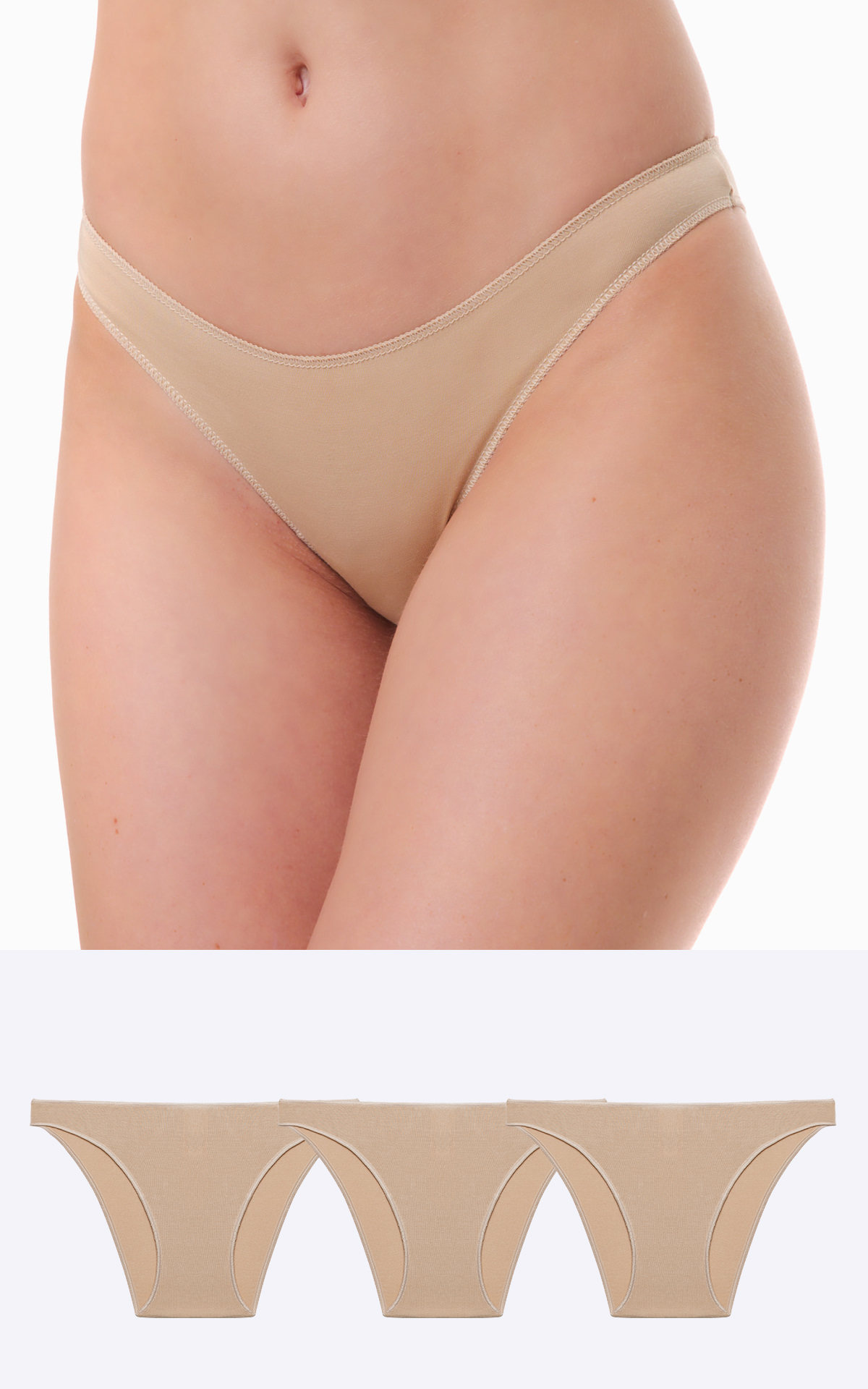 90-81323_003-01 Fimelle TENCEL™ Modal Γυναικείο Χαμηλόμεσο Rio Invisible Σλιπ 3 τμχ - Image 1