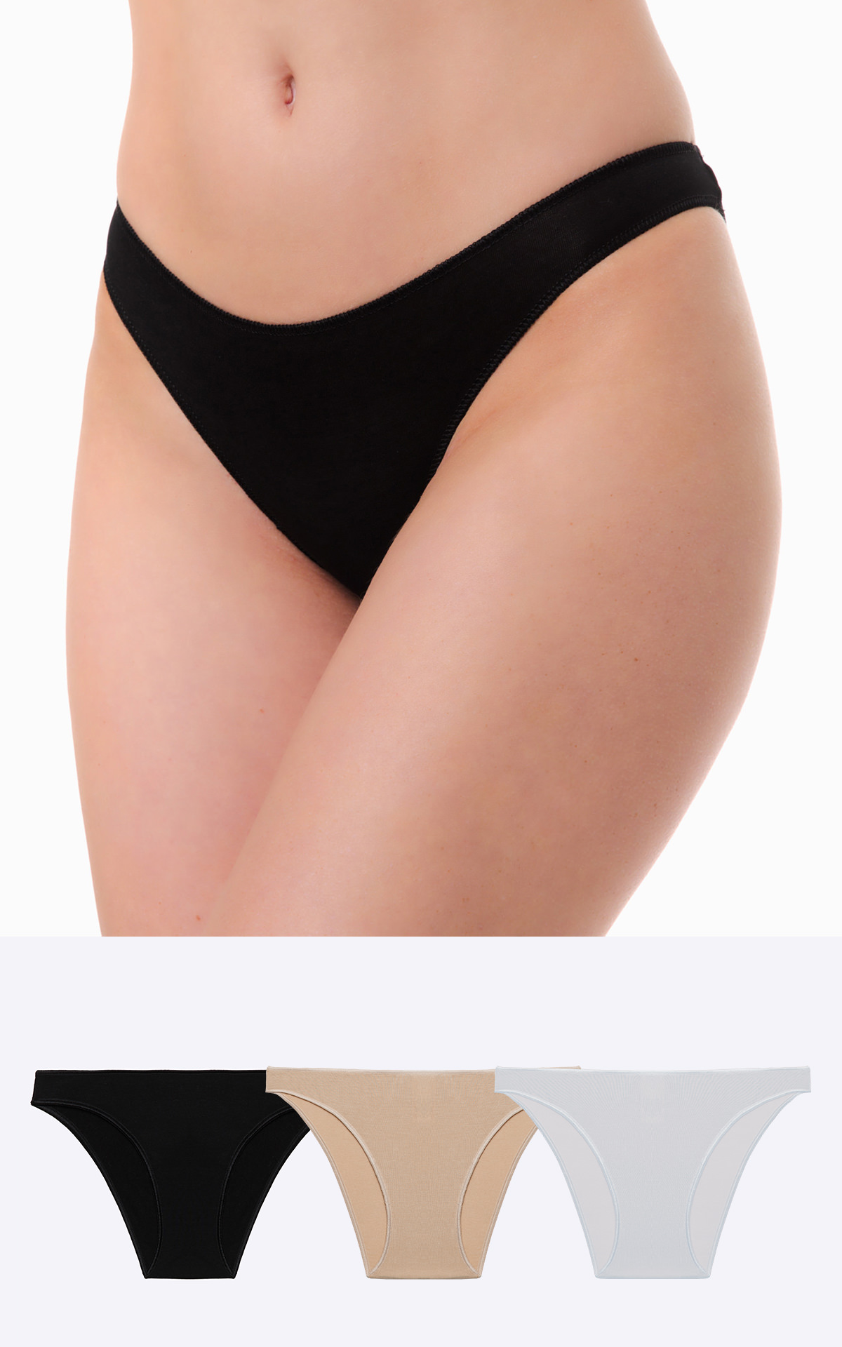 90-81323_100-01 Fimelle TENCEL™ Modal Γυναικείο Χαμηλόμεσο Rio Invisible Σλιπ 3 τμχ - Image 1