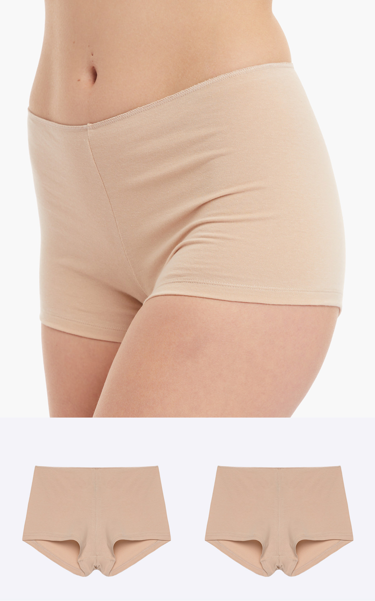 90-81357_003-01 Miss Minerva Βαμβακερό Γυναικείο Invisible Boxer 2 τμχ - Image 1