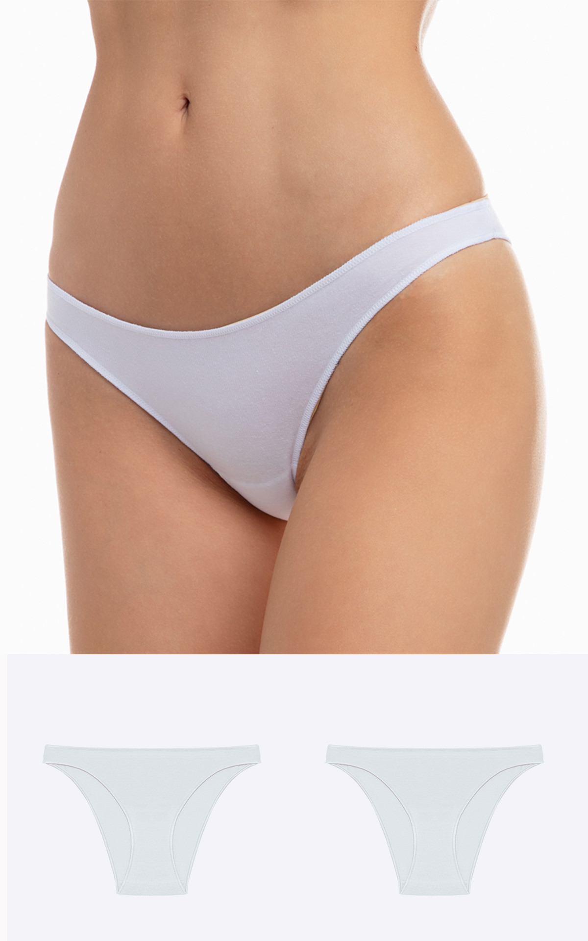 90-81358_005-01 Miss Minerva Βαμβακερό Γυναικείο Invisible Rio Σλιπ 2 τμχ - Image 1