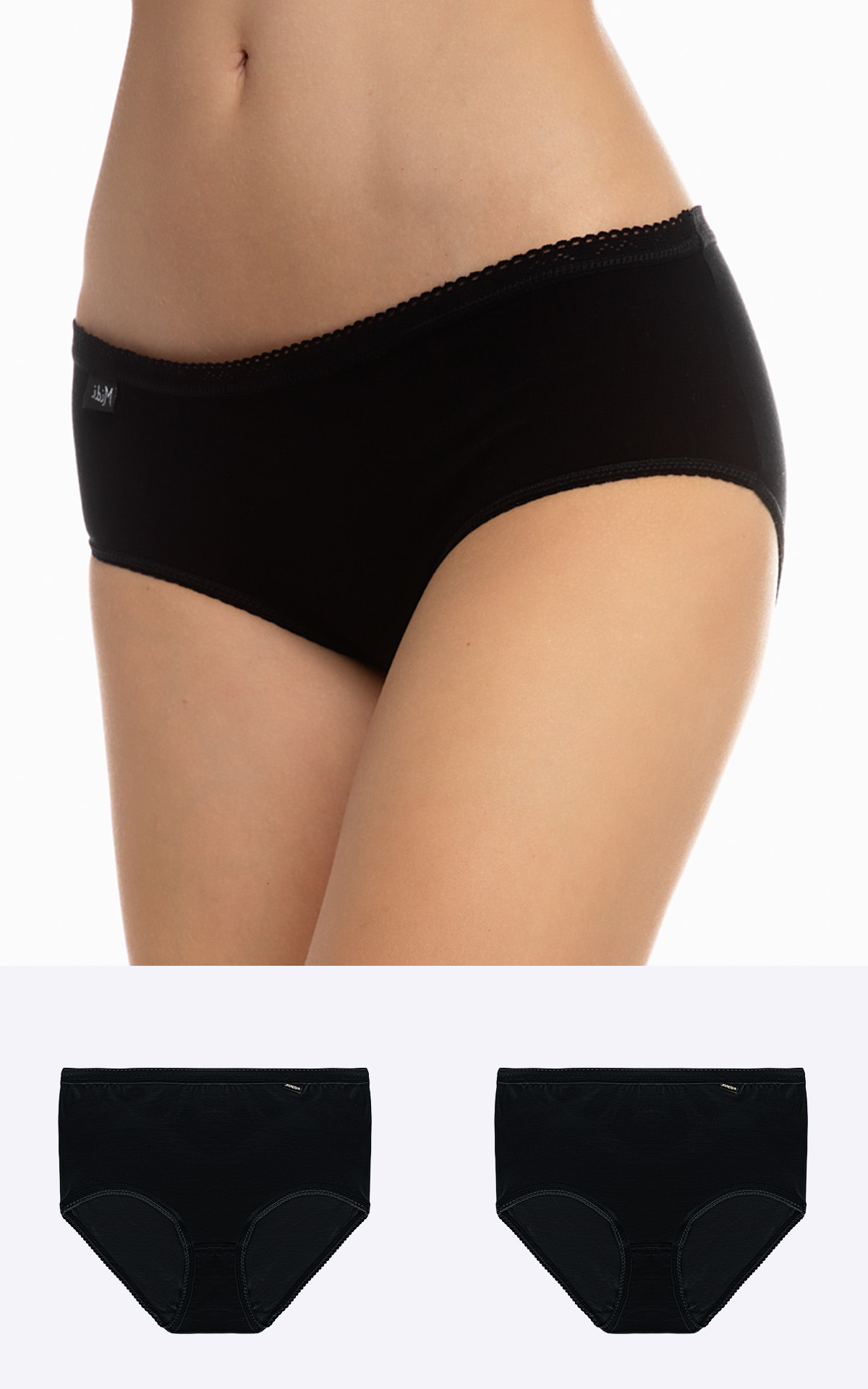 90-89860_045-01 Classic Βαμβακερό Γυναικείο Midi Σλιπ 2 τμχ - Image 1