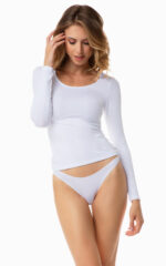 Fimelle TENCEL™ Modal Γυναικεία Μακρυμάνικη Μπλούζα Ανοιχτή Λαιμόκοψη