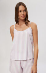 Ριγέ Viscose Αμάνικη Μπριτέλα Γυναικεία Πυτζάμα - Image 2