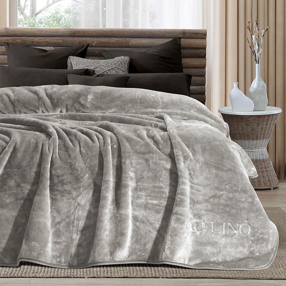 1300001625-1 LINO ΚΟΥΒΕΡΤΑ VELLUT GREY 220X240 - Image 1