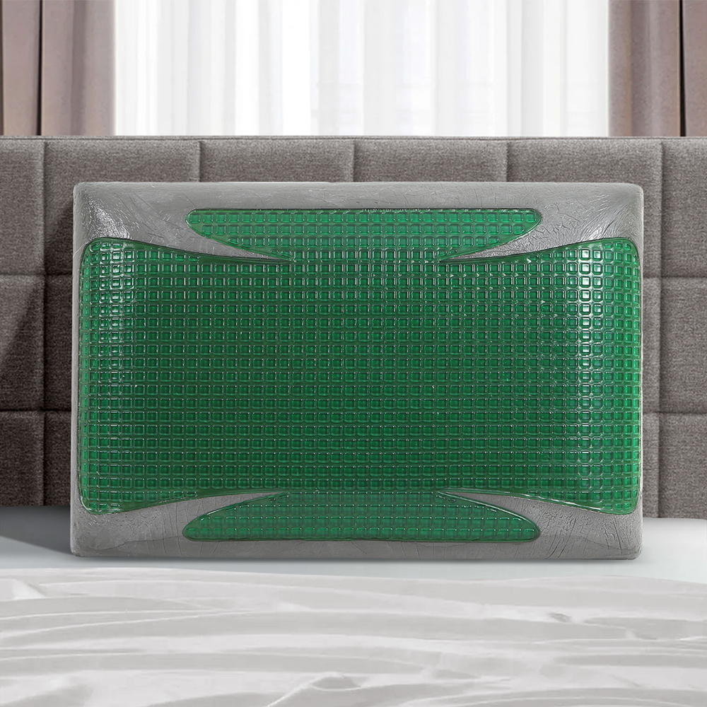 1600000297 LINO ΜΑΞΙΛΑΡΙ ΥΠΝΟΥ GREEN BUBBLE GEL PILLOW 60X40+13 - Image 1