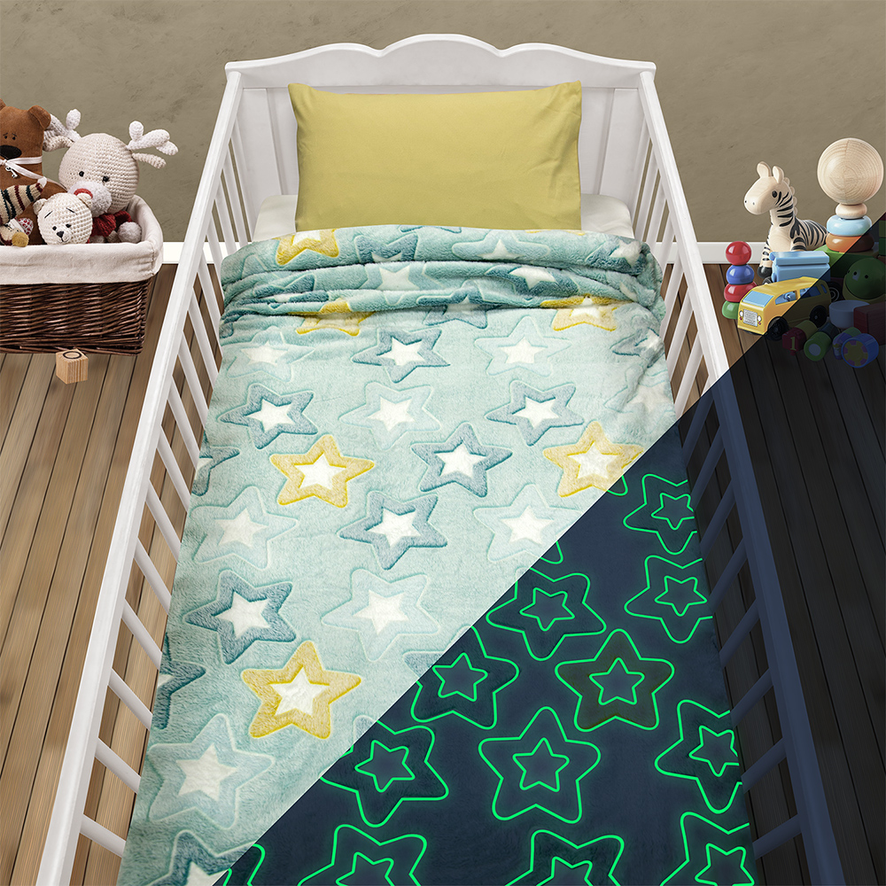 4300001064 LINO ΚΟΥΒΕΡΤΑ FLEECE ΦΩΣΦΟΡΙΖΕ STER MINT 110X150 - Image 1