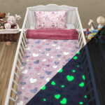 LINO ΚΟΥΒΕΡΤΑ FLEECE SHERPA ΦΩΣΦΟΡΙΖΕ HERZ PINK 110X150