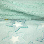 LINO ΚΟΥΒΕΡΤΑ FLEECE SHERPA ΦΩΣΦΟΡΙΖΕ STER MINT 110X150 - Image 4