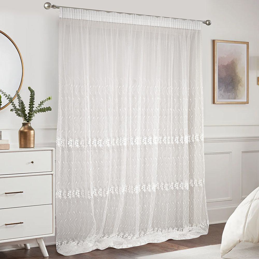 8000001389 LINO ΚΟΥΡΤΙΝΑ RESIO WHITE ΜΕ ΤΡΕΣΑ 280X300 - Image 1