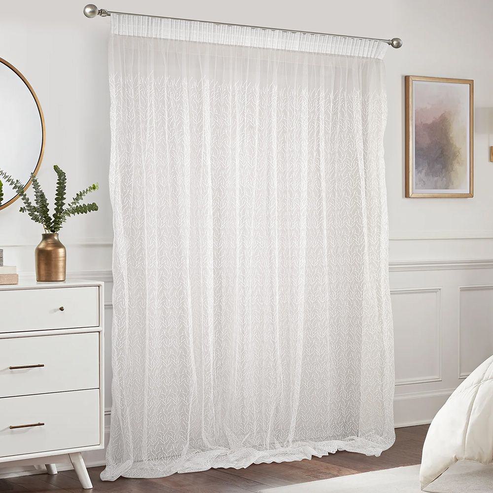 8000001390 LINO ΚΟΥΡΤΙΝΑ BARIO WHITE ΜΕ ΤΡΕΣΑ 280X300 - Image 1