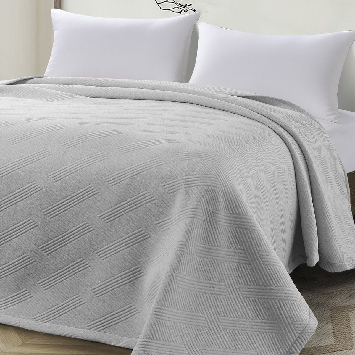 11175_grey Beauty Home Κουβέρτα ζακάρ μονή Point Art 11175 170x270 Γκρι - Image 1