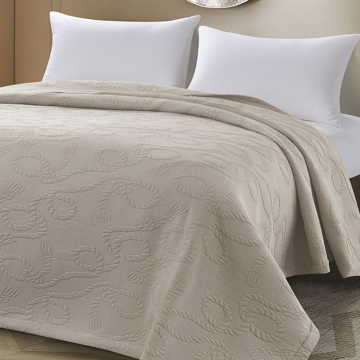 11176_sand Beauty Home Κουβέρτα ζακάρ King Size Frame Art 11176 260x270 Άμμου - Image 1