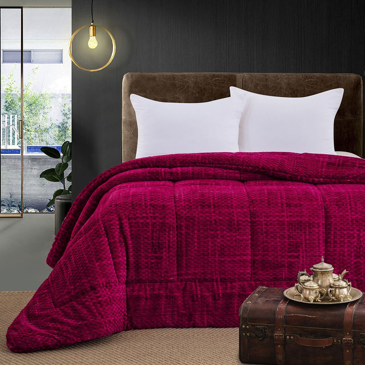 11526 Beauty Home Κουβερτοπάπλωμα υπέρδιπλο Art 11526 220x240 Μπορντό - Image 1