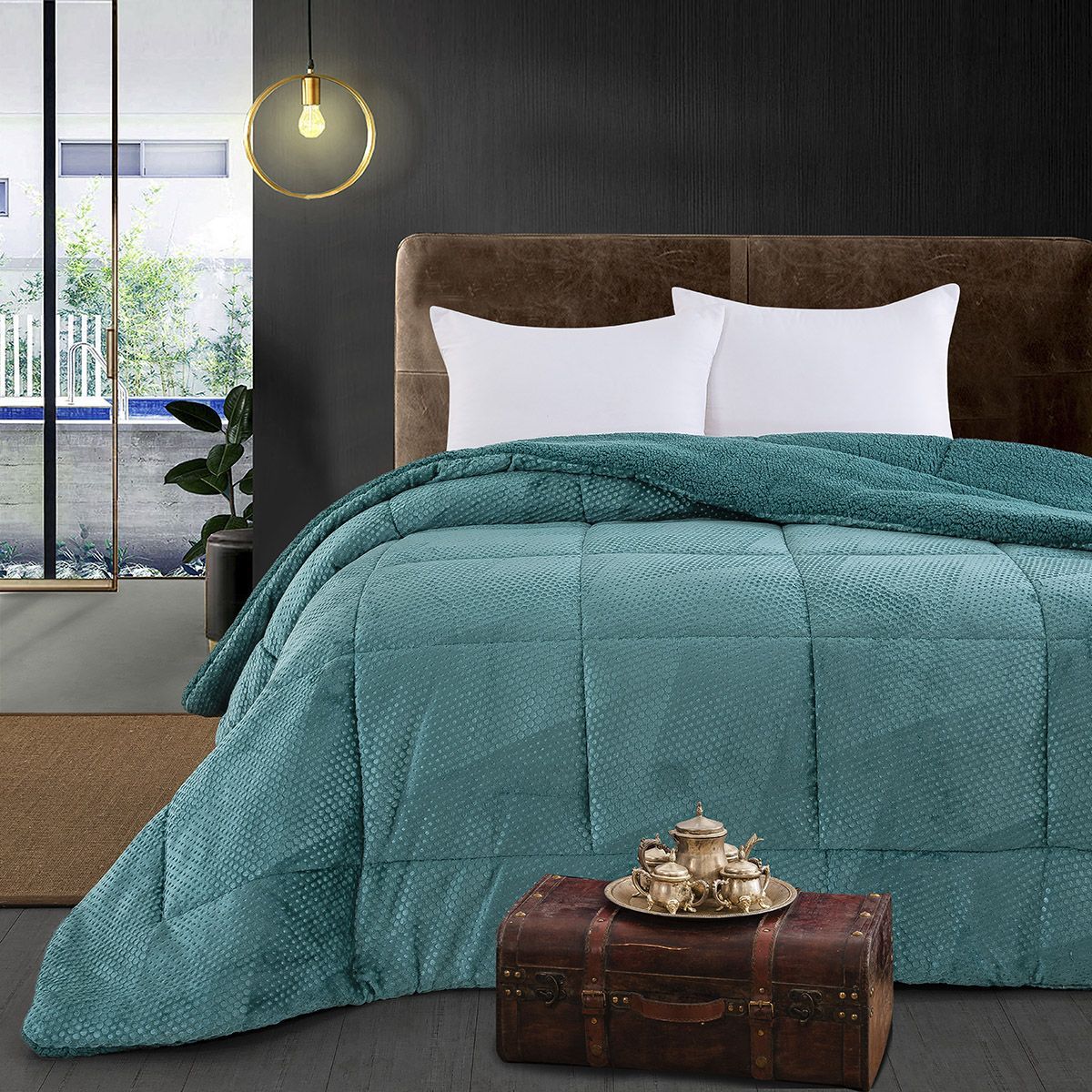 11560 Beauty Home Κουβερτοπάπλωμα υπέρδιπλο Art 11560 220x240 Πετρόλ - Image 1