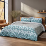 Beauty Home Σετ παπλωματοθήκη υπέρδιπλη Palm Art 12186 230x250 Πετρόλ,Μπεζ