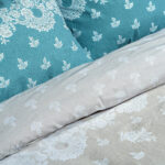 Beauty Home Σετ παπλωματοθήκη υπέρδιπλη Palm Art 12186 230x250 Πετρόλ,Μπεζ - Image 2