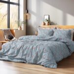 Beauty Home Σετ παπλωματοθήκη υπέρδιπλη Art 12211 Emerald 100% Βαμβακοσατέν 300tc 230x250 Σιέλ