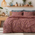 Beauty Home Σετ σεντόνια υπέρδιπλα Art 12216 Indra 100% Βαμβακοσατέν 300tc 240x270 Σάπιο μήλο