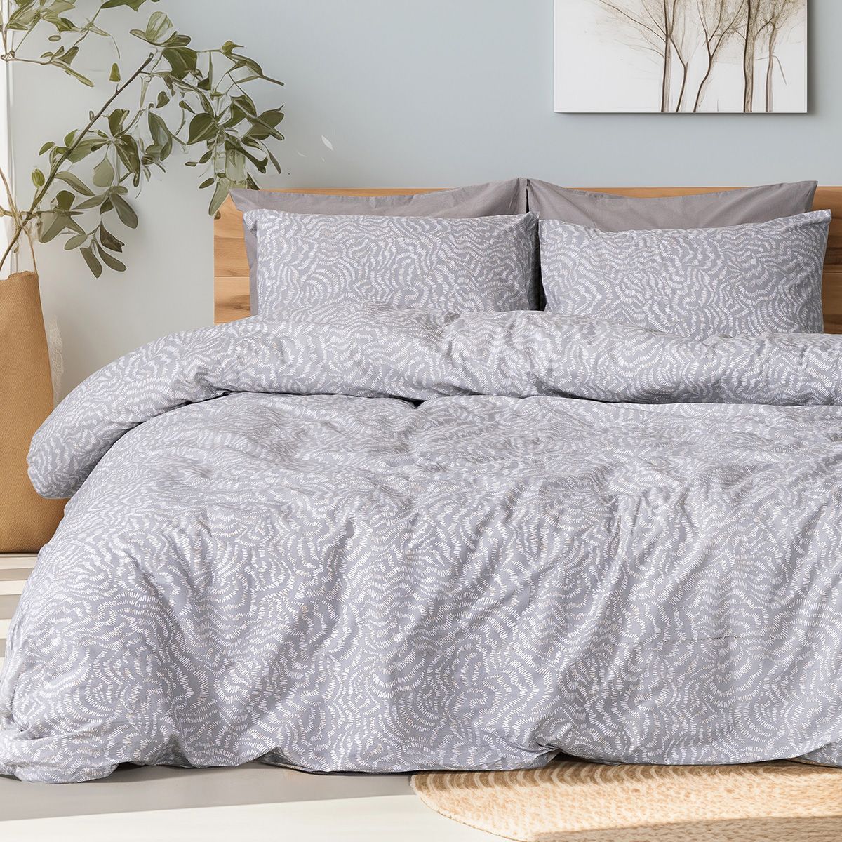 12261 Beauty Home Σετ σεντόνια King size Evie Art 12261 270x260 Γκρι - Image 1