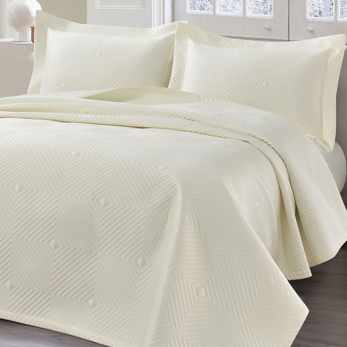 12318 Beauty Home Σετ κουβερλί υπέρδιπλο Titania Art 12318 230x250 Εκρού - Image 1