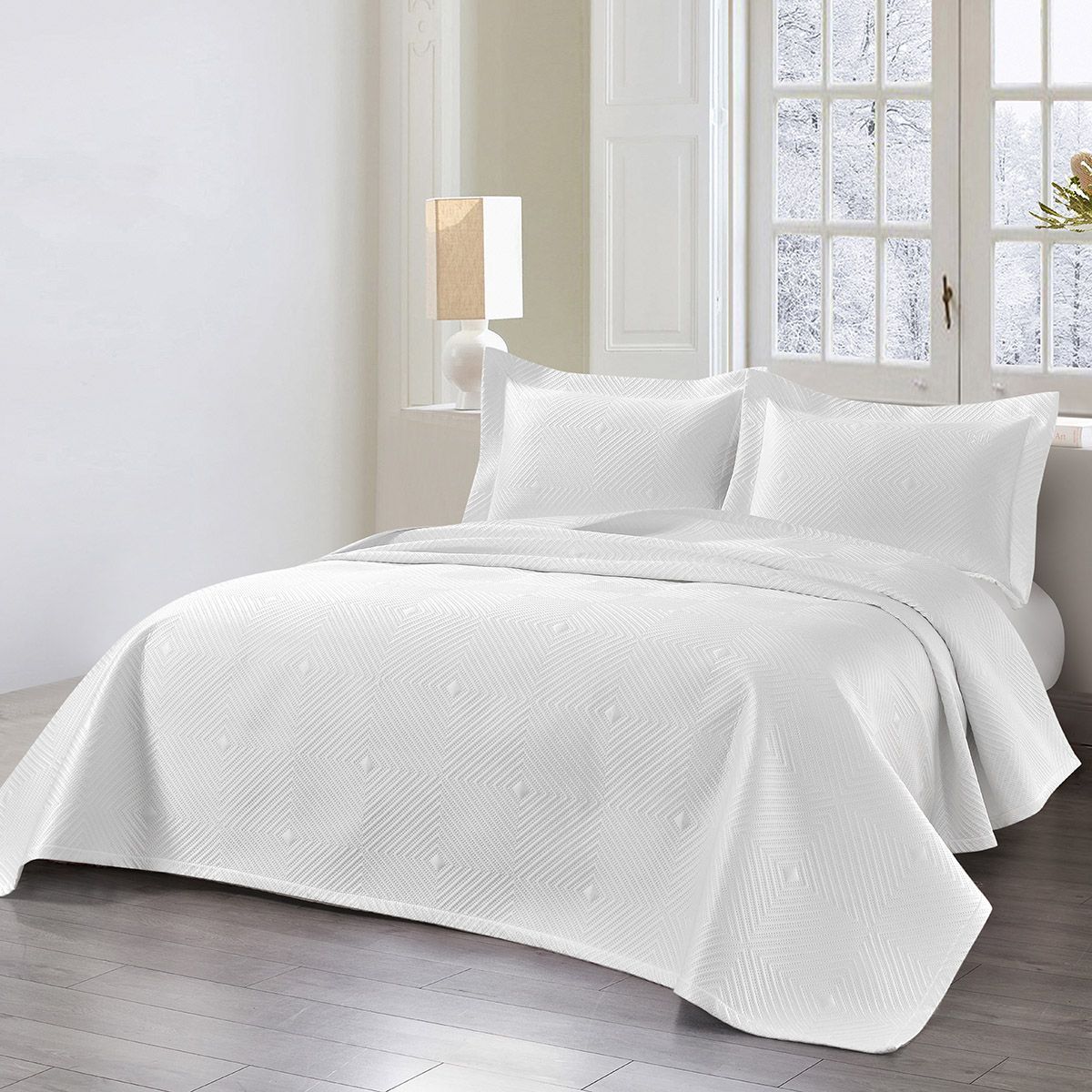 12324 Beauty Home Σετ κουβερλί υπέρδιπλο Alisa Art 12324 230x250 Λευκό - Image 1