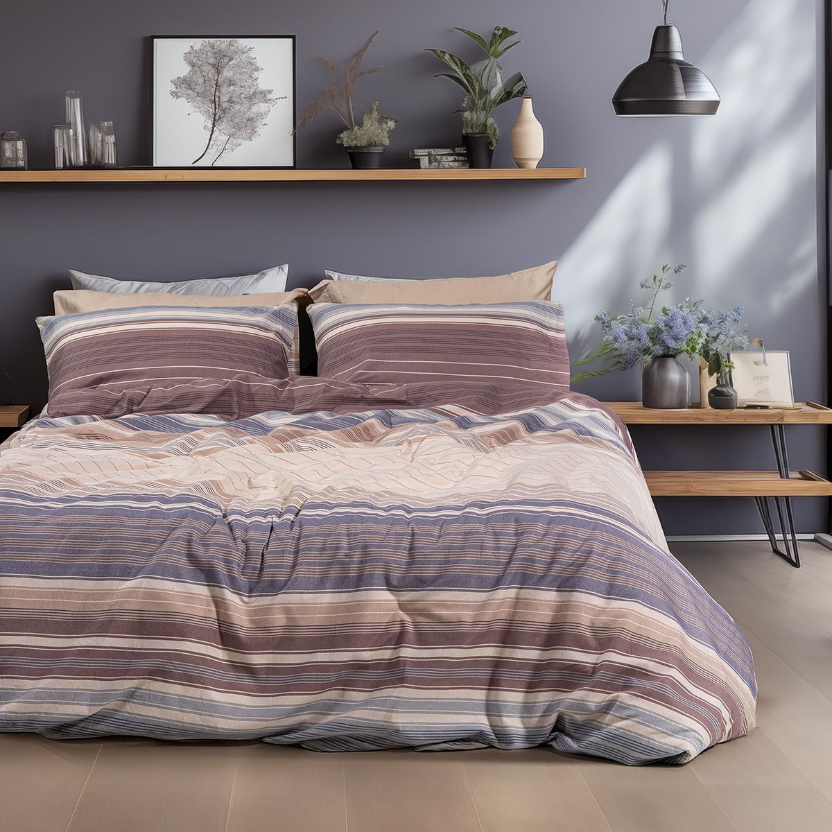 12332 Beauty Home Σετ σεντόνια φανελένια King Size Dali Art 12332 270x260 Μπεζ - Image 1