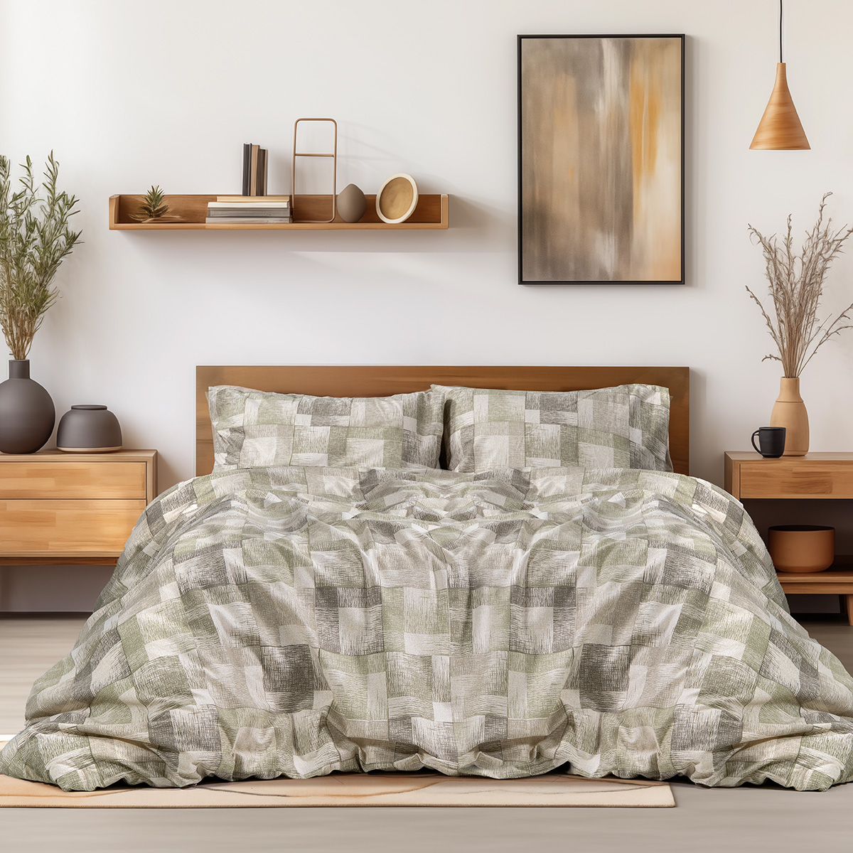 12337 Beauty Home Σετ σεντόνια φανελένια King Size Degas Art 12337 270x260 Πράσινο - Image 1