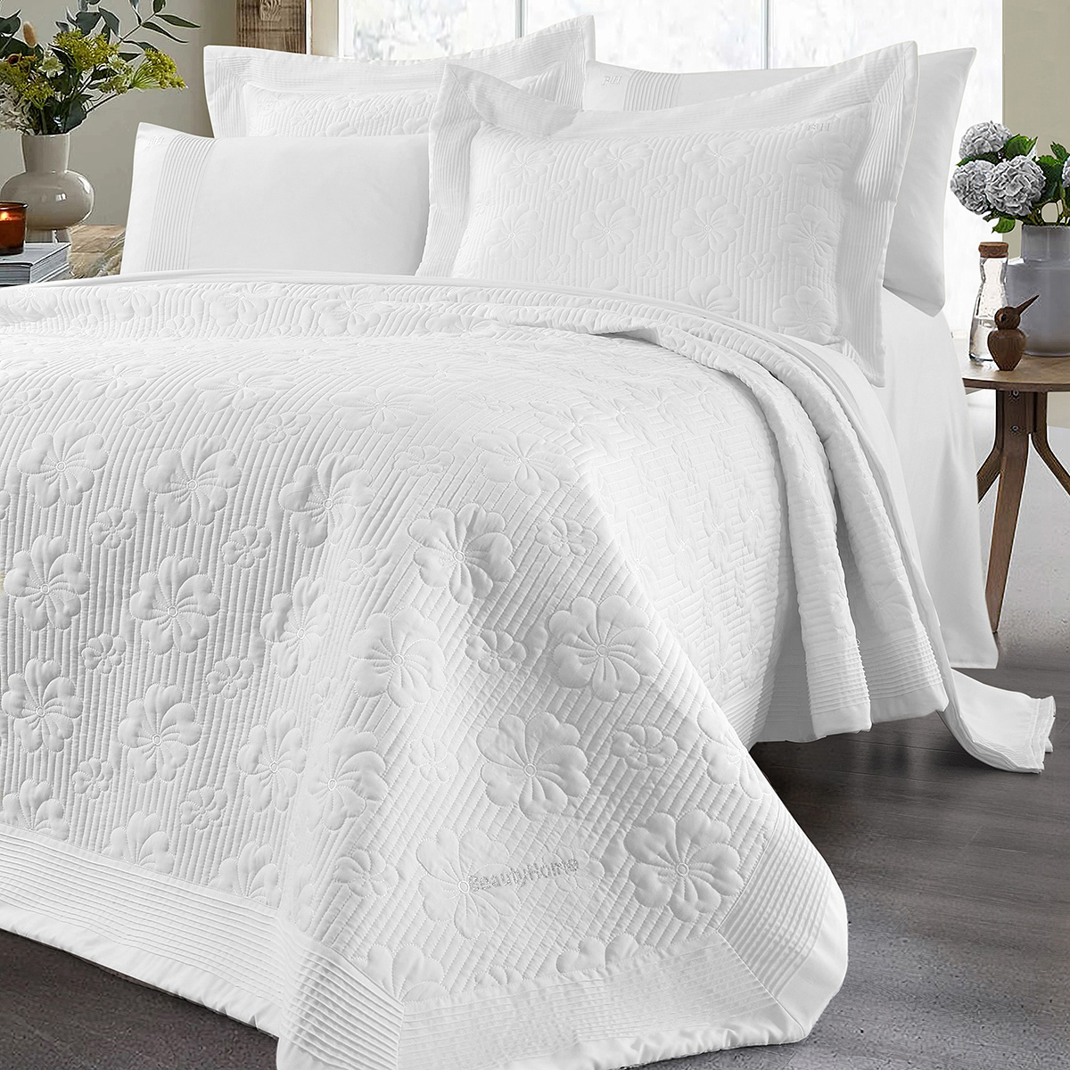 12502_white Beauty Home Σετ κουβερλί υπέρδιπλο Marilia Art 12502 230x250 Λευκό - Image 1