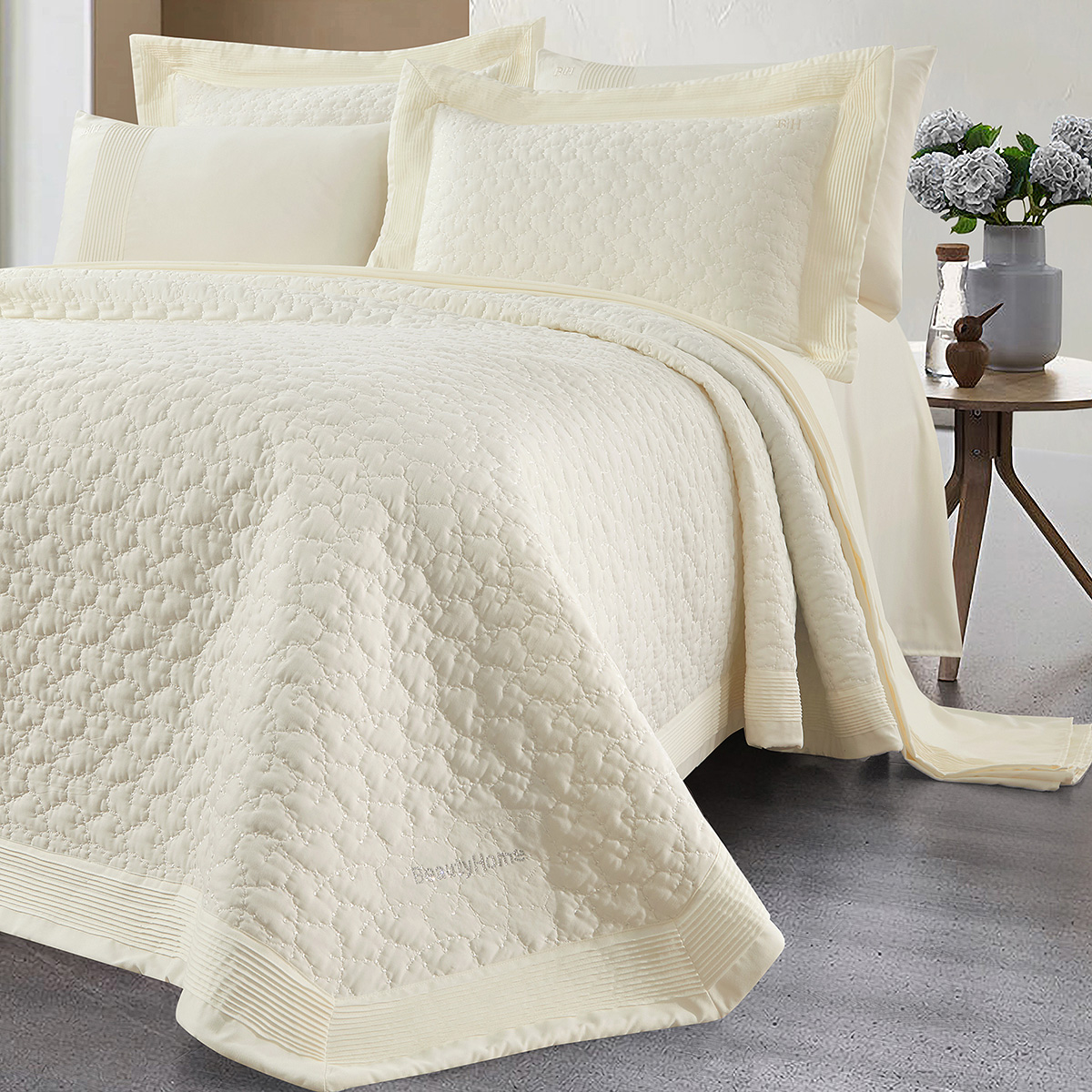 12504_ecru Beauty Home Σετ κουβερλί υπέρδιπλο Thalia Art 12504 230x250 Εκρού - Image 1