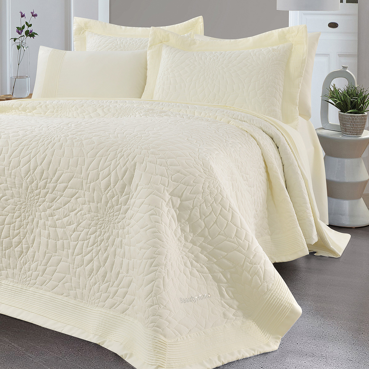 12506_ecru Beauty Home Σετ κουβερλί υπέρδιπλο Muse Art 12506 230x250 Εκρού - Image 1