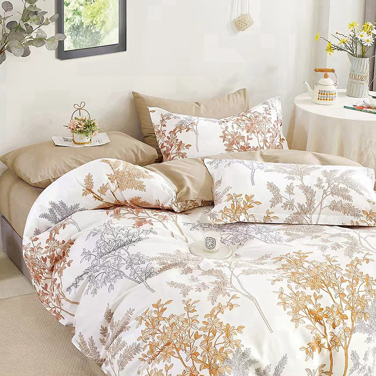 12602 Beauty Home Σετ σεντόνια υπέρδιπλα Art 12602 Rossi 230x260 Εκρού,Μπεζ - Image 1