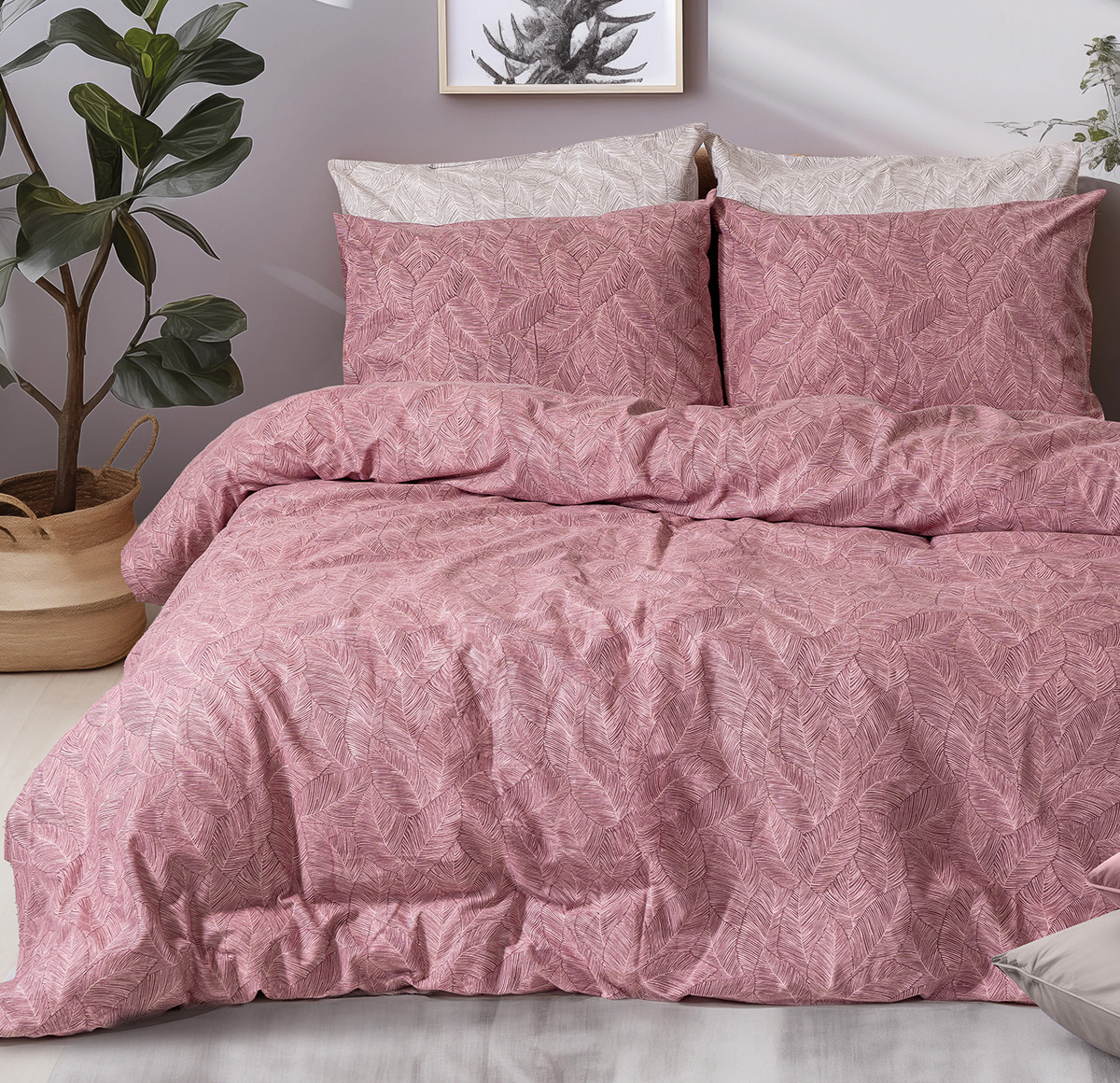 12638 Beauty Home Σετ σεντόνια φανελένια υπέρδιπλα Crimson Art 12638 240x260 Σάπιο Μήλο - Image 1