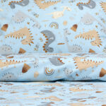 LINO Σετ Παιδική Παπλωματοθήκη (160x240) Jurrasic Nap Πετρόλ - Image 3