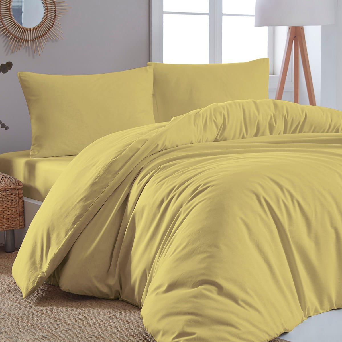 1999_Qyellow Beauty Home Παπλωματοθήκη μονή μονόχρωμη Art 1999 170x250 Κίτρινο - Image 1