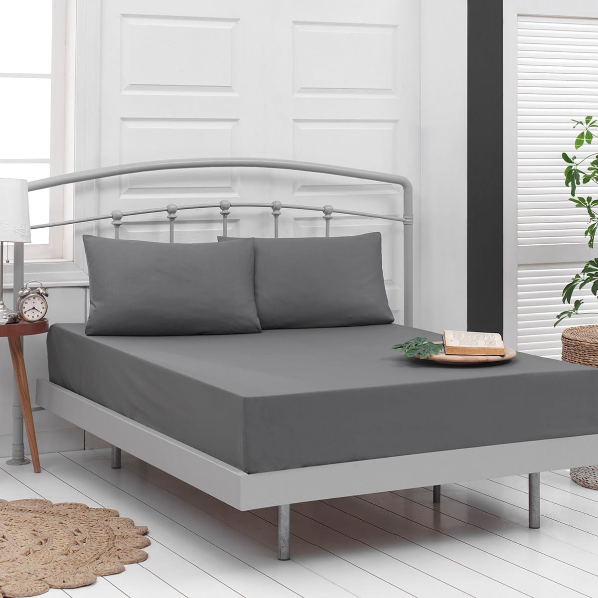 1999_anthracite Beauty Home Ζεύγος μαξιλαροθήκες μονόχρωμες Art 1999 52x73 Ανθρακί - Image 1