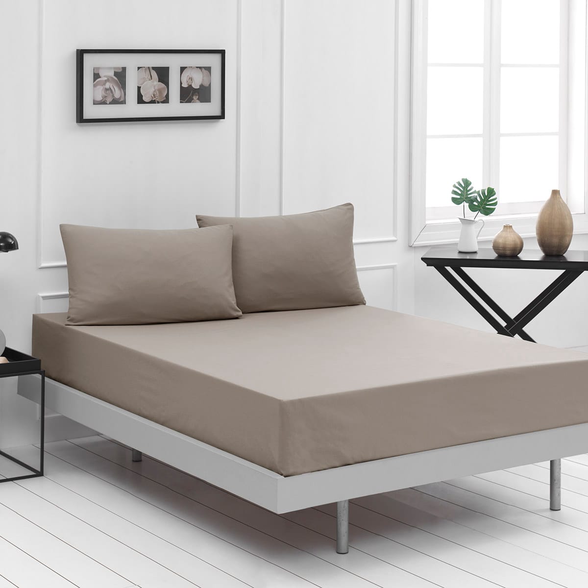 1999_beige Beauty Home Σεντόνι μονό μονόχρωμο με λάστιχο Art 1999 110x200+30 Μπεζ - Image 1