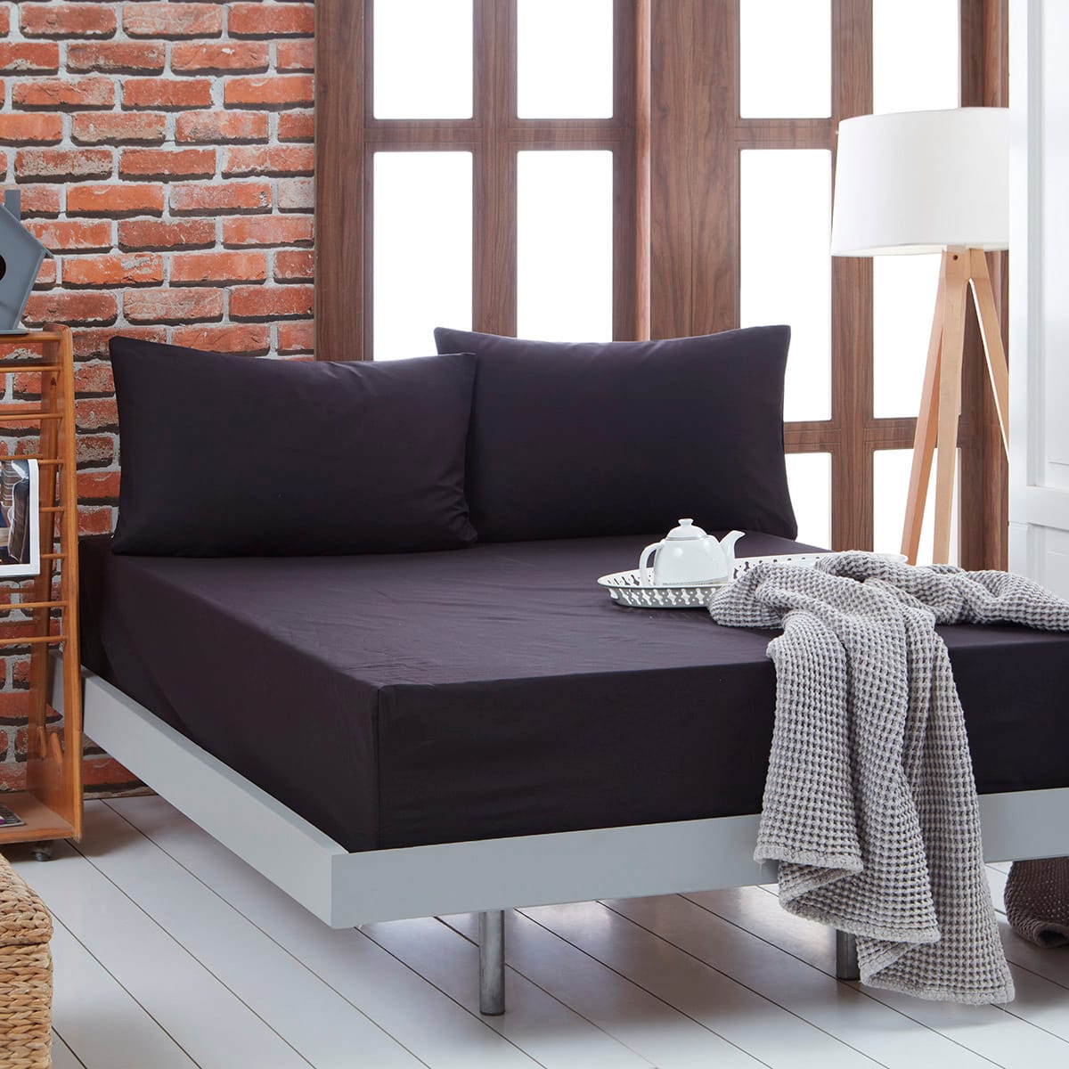 1999_black Beauty Home Σεντόνι μονό μονόχρωμο Art 1999 170x260 Μαύρο - Image 1