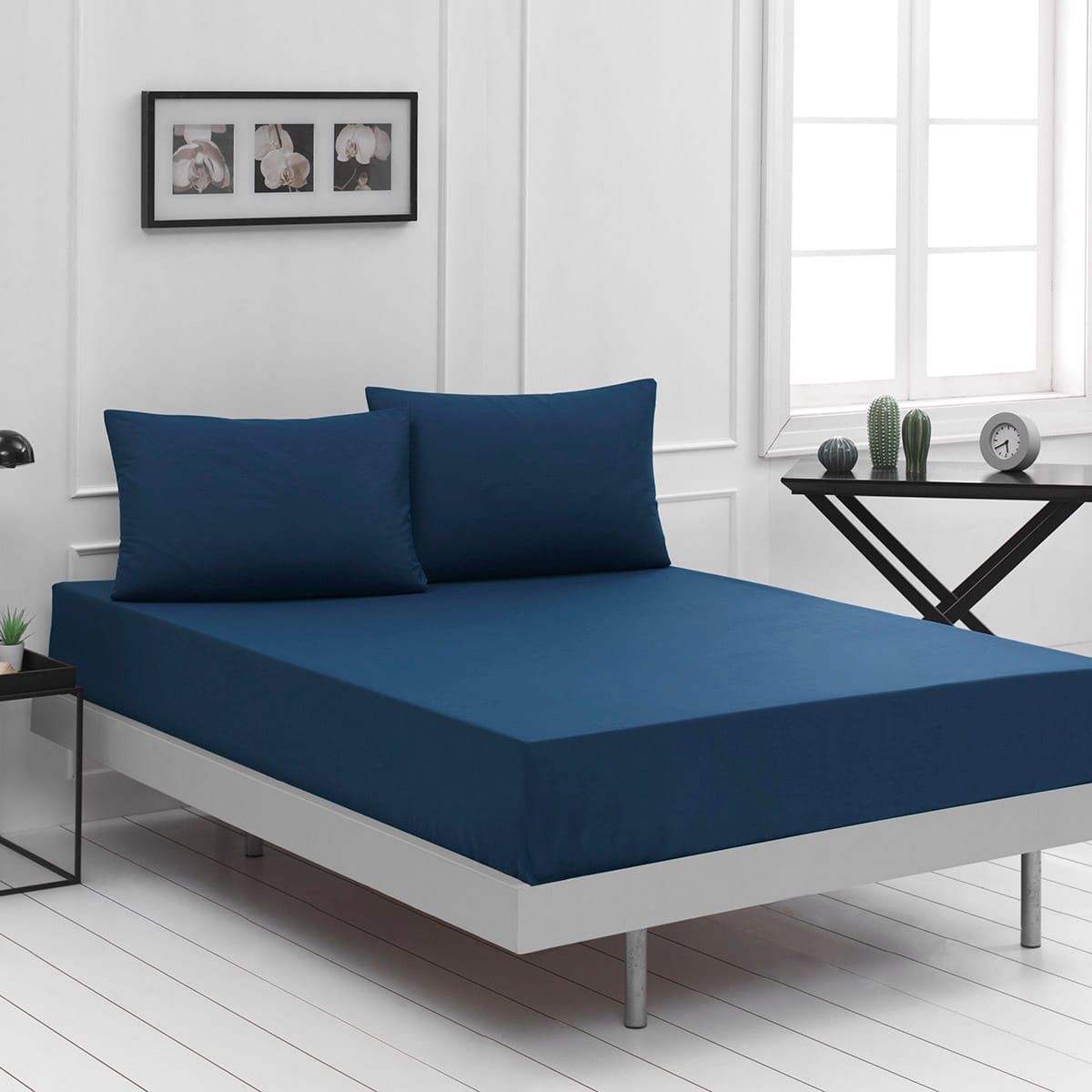 1999_blue Beauty Home Σεντόνι υπέρδιπλο μονόχρωμο με λάστιχο Art 1999 170x200+30 Μπλε - Image 1