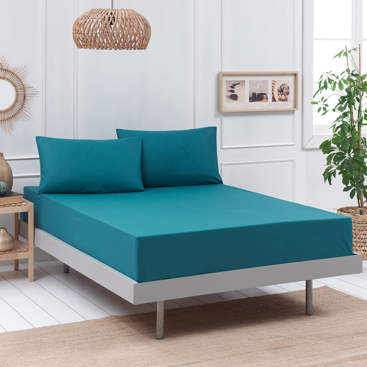 1999_petrol Beauty Home Σεντόνι υπέρδιπλο μονόχρωμο με λάστιχο Art 1999 170x200+30 Πετρόλ - Image 1