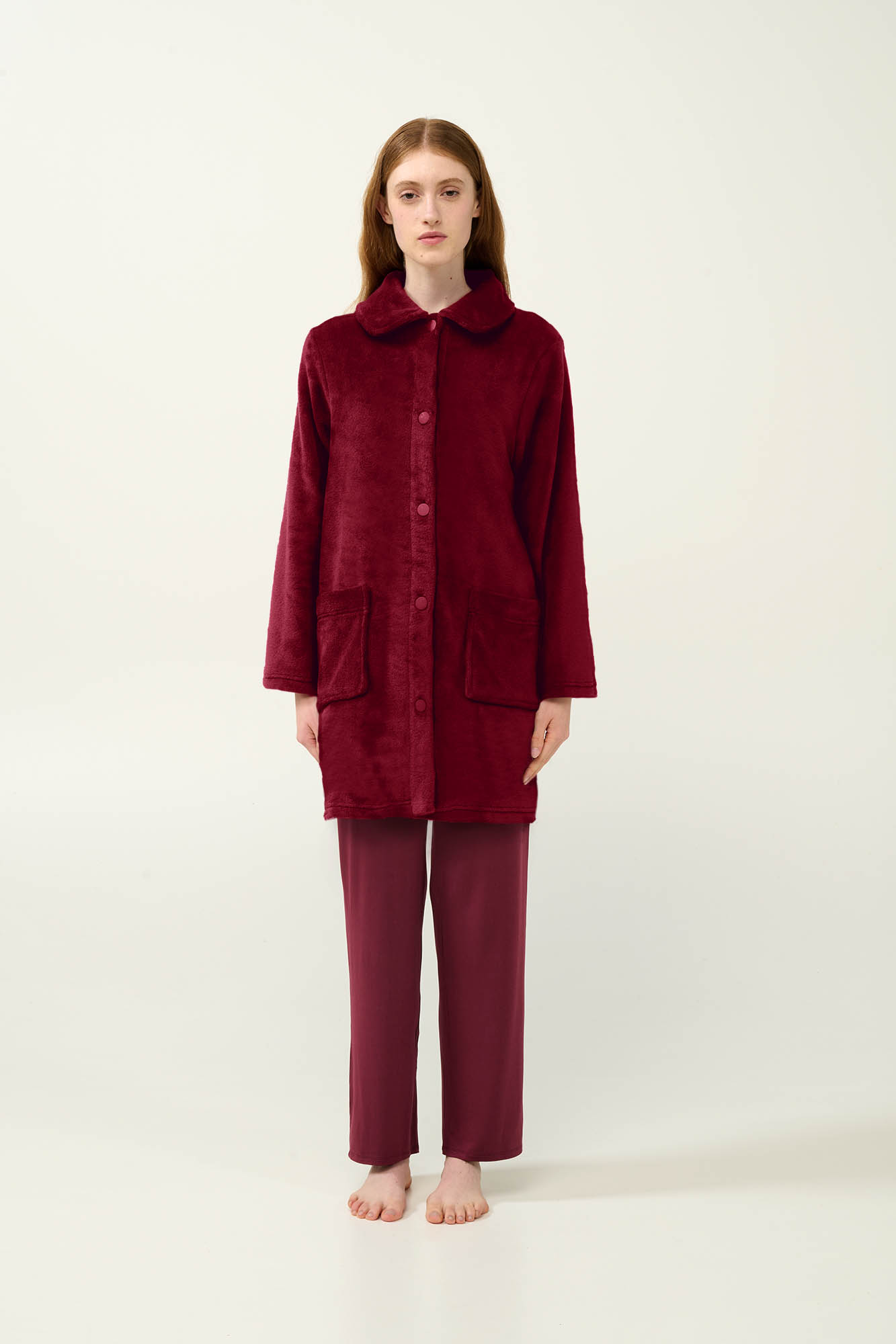 1_0105458602 Γυναικεία Κουμπωτή Fleece Ρόμπα - Image 1