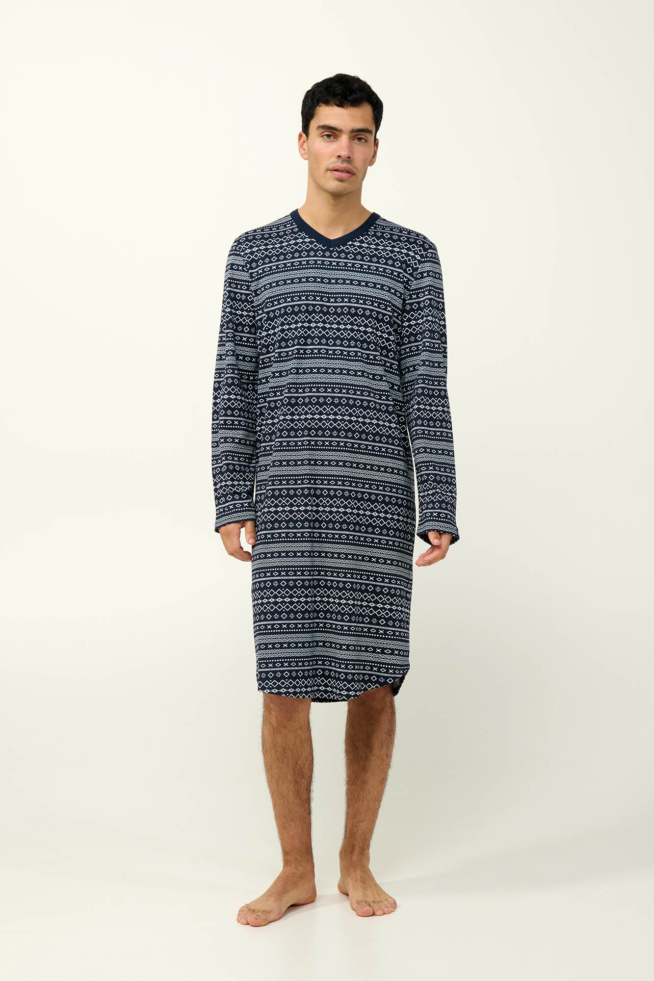 1_0124730991 Ανδρικό Βαμβακερό Νυχτικό - Image 1