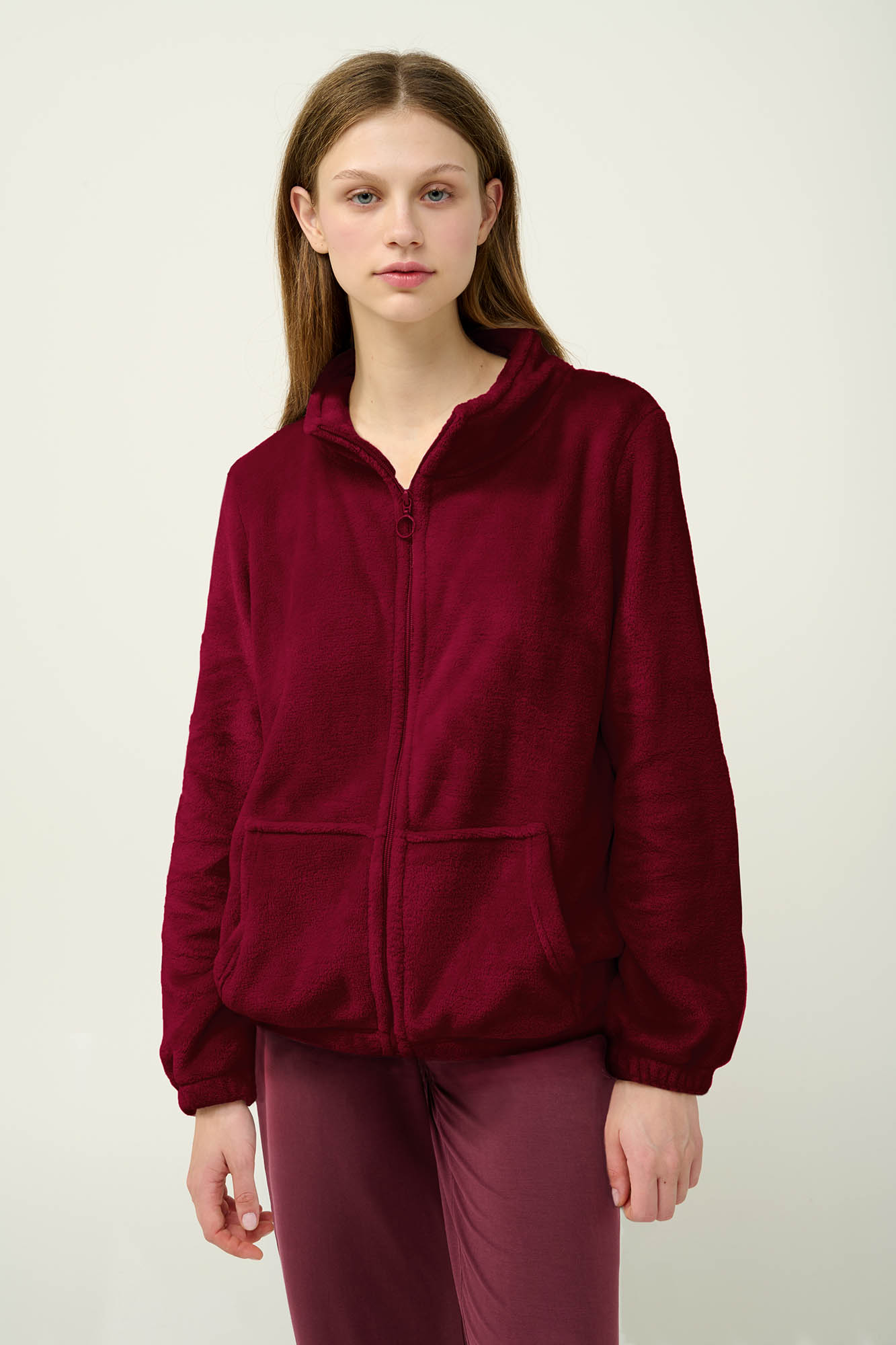 1_0205576386 Γυναικεία Fleece Ζακέτα με Φερμουάρ - Image 1