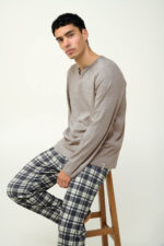 Πυτζάμες Ανδρικές Πικέ V-Λαιμόκοψη