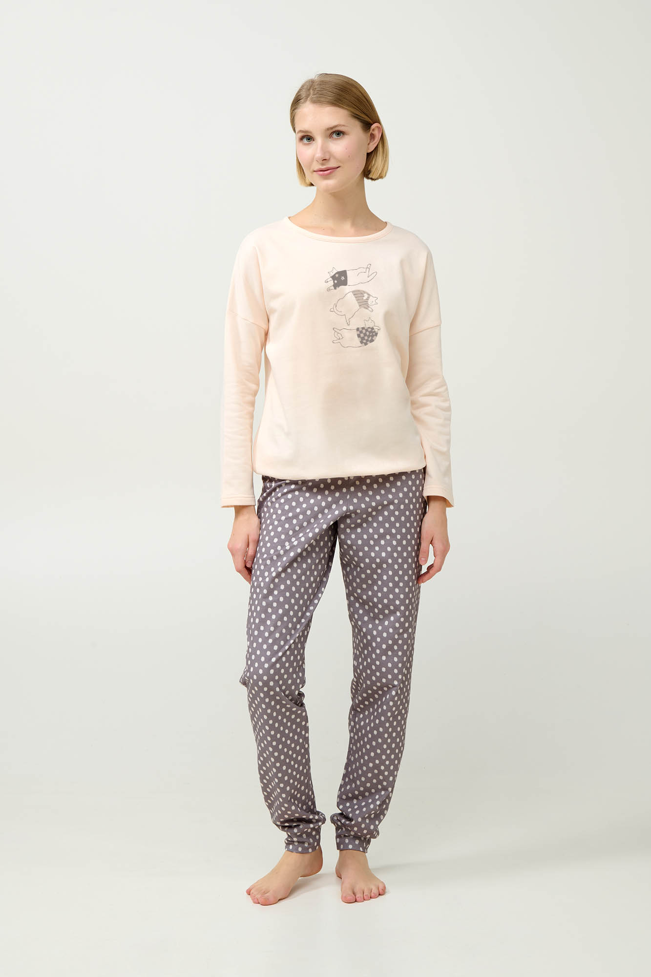 1_0284647172 Γυναικεία Φούτερ Πυτζάμα με Μανσέτες - Image 1