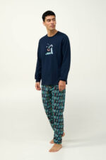 Ανδρική Βαμβακερή Πυτζάμα με Μανσέτες
