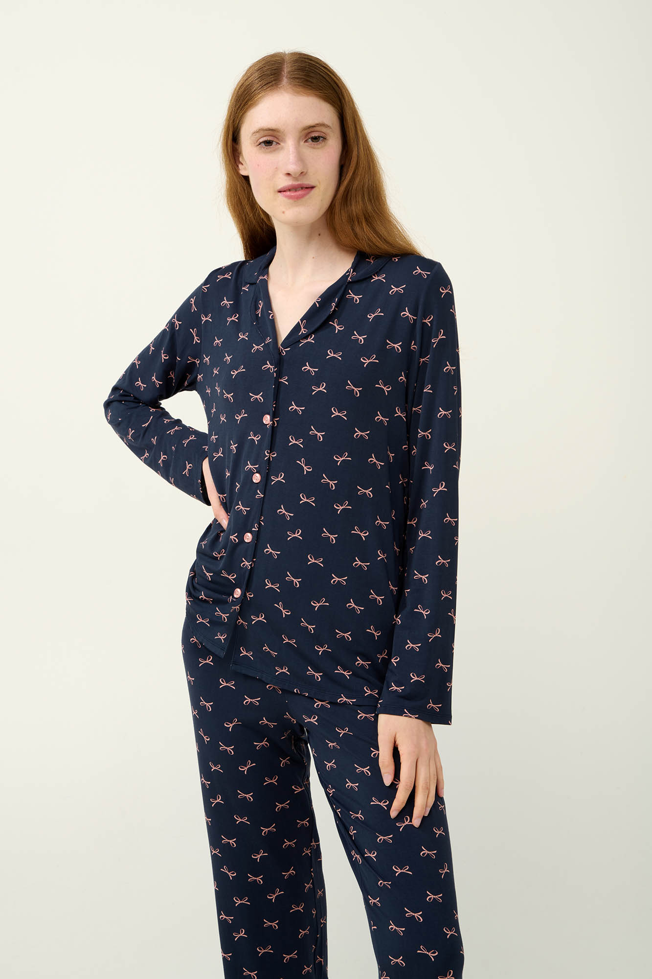 1_0297401617 Γυναικεία Πυτζάμα Micromodal με Κουμπιά - Image 1