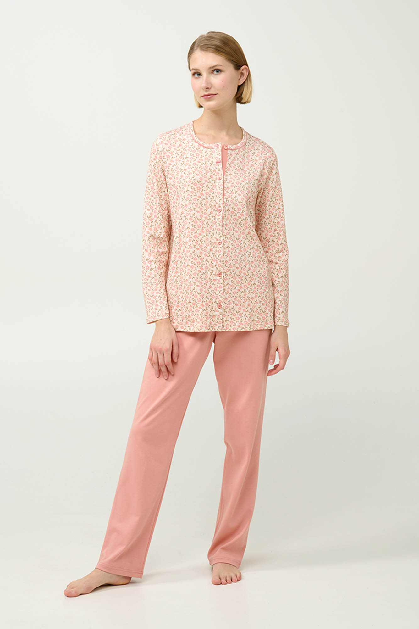 1_0327244161 Γυναικεία Βαμβακερή Κουμπωτή Πυτζάμα - Image 1