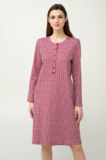 Βαμβακερό Νυχτικό Pied de Poule με Πατιλέτα