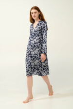 Micromodal Φλροάλ Νυχτικό με Κουμπιά