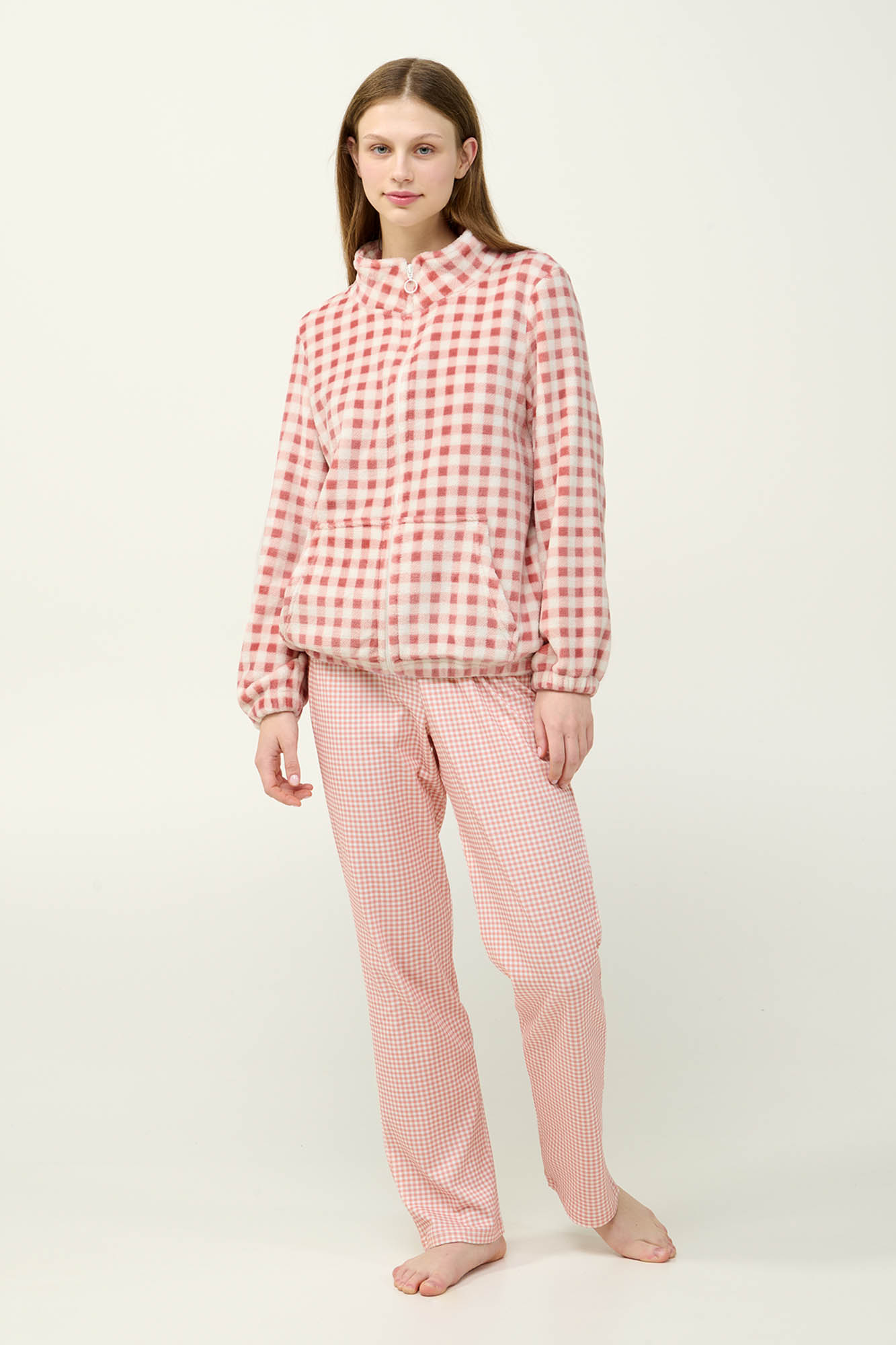 1_0412368849 Γυναικεία Fleece Ρόμπα με Φερμουάρ - Image 1